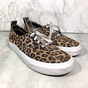 Vans Cheetah Print White Rubber Sole Lace Up Sneakers 721356 Size 5.5